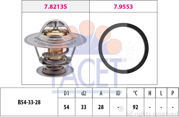 FACET 7.8213 - Coolant thermostat / housing www.autospares.lv