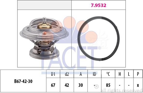 FACET 7.8280 - Coolant thermostat / housing www.autospares.lv