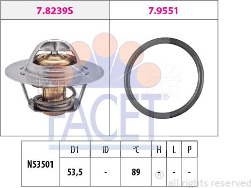 FACET 7.8239 - Termostats, Dzesēšanas šķidrums www.autospares.lv