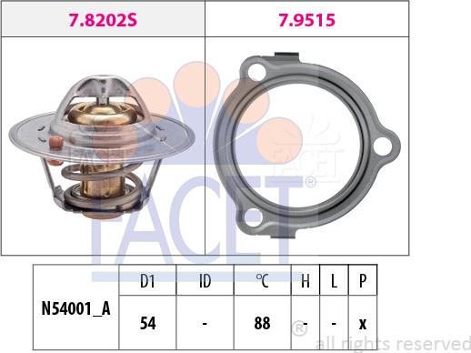 FACET 7.8234 - Термостат охлаждающей жидкости / корпус www.autospares.lv