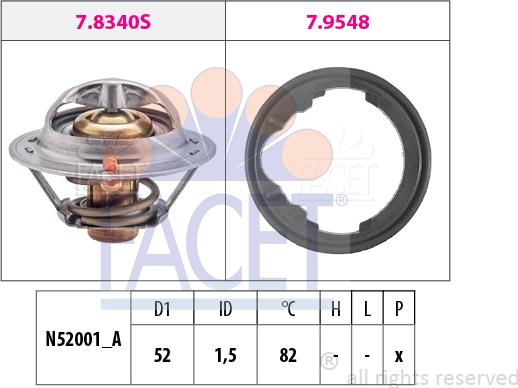 FACET 7.8230 - Coolant thermostat / housing www.autospares.lv