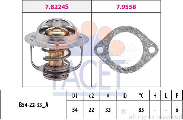 FACET 7.8224 - Termostats, Dzesēšanas šķidrums www.autospares.lv