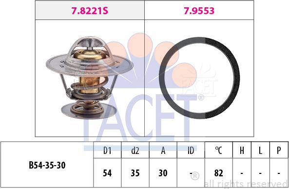 FACET 7.8221 - Termostats, Dzesēšanas šķidrums autospares.lv