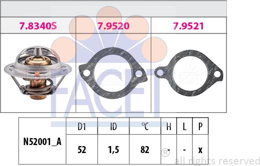 FACET 7.8228 - Termostats, Dzesēšanas šķidrums www.autospares.lv