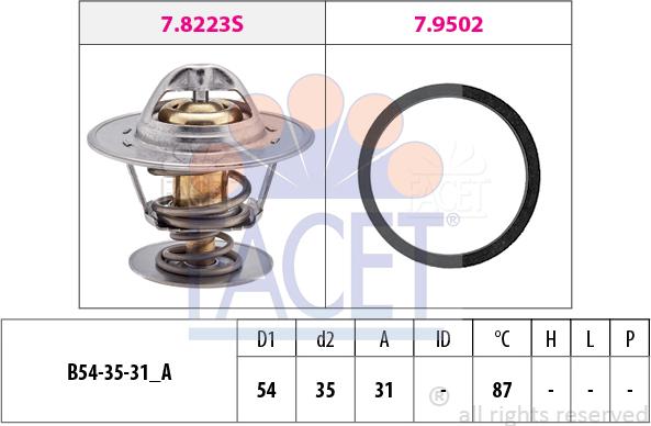 FACET 7.8278 - Termostats, Dzesēšanas šķidrums autospares.lv