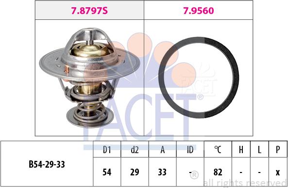 FACET 7.8797 - Термостат охлаждающей жидкости / корпус www.autospares.lv