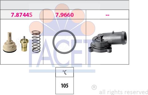 FACET 7.8744K - Termostats, Dzesēšanas šķidrums www.autospares.lv