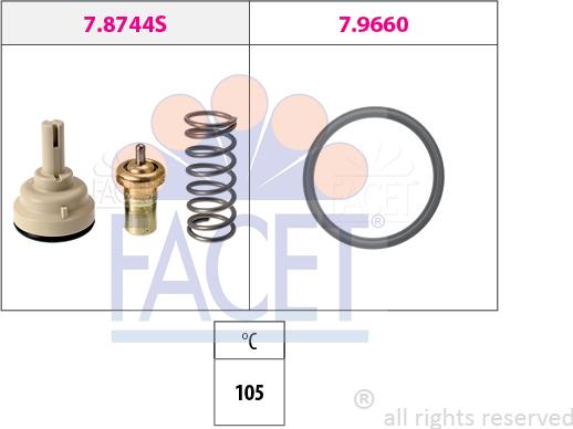 FACET 7.8744 - Termostats, Dzesēšanas šķidrums www.autospares.lv