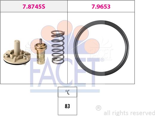 FACET 7.8745 - Termostats, Dzesēšanas šķidrums www.autospares.lv