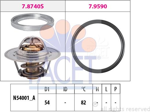 FACET 7.8740 - Coolant thermostat / housing www.autospares.lv