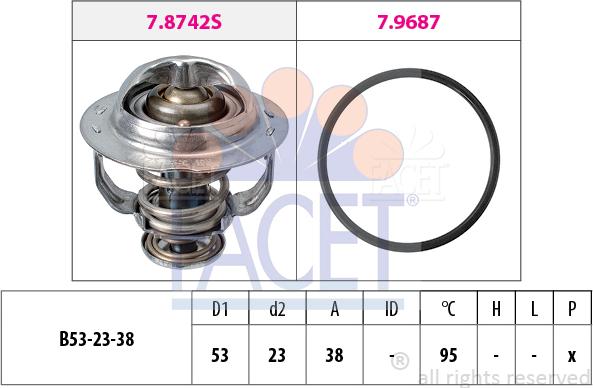 FACET 7.8742 - Termostats, Dzesēšanas šķidrums www.autospares.lv