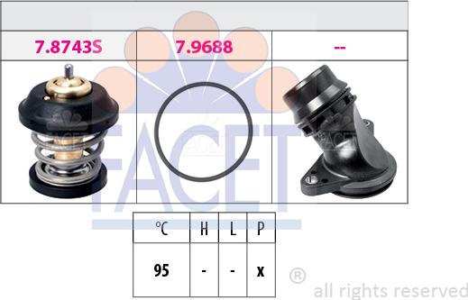 FACET 7.8757K - Coolant thermostat / housing www.autospares.lv