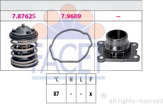 FACET 7.8762K - Termostats, Dzesēšanas šķidrums www.autospares.lv