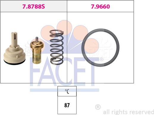 FACET 7.8788 - Termostats, Dzesēšanas šķidrums www.autospares.lv