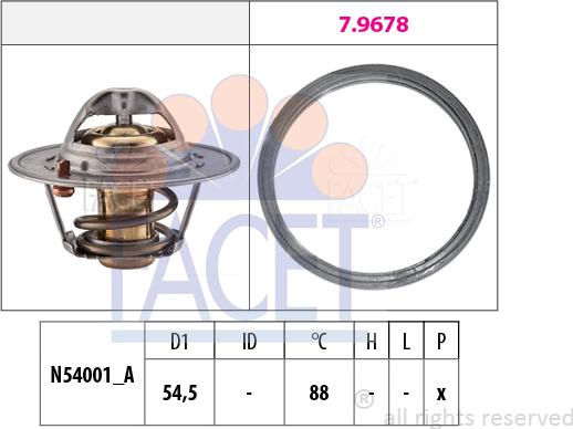 FACET 7.8787 - Termostats, Dzesēšanas šķidrums www.autospares.lv