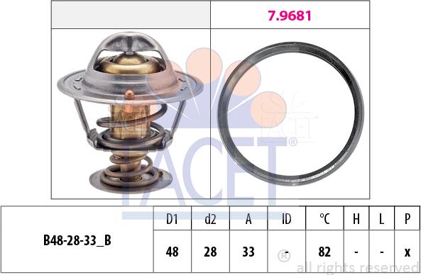 FACET 7.8724 - Термостат охлаждающей жидкости / корпус www.autospares.lv