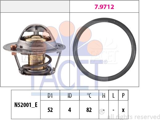 FACET 7.8725 - Termostats, Dzesēšanas šķidrums www.autospares.lv