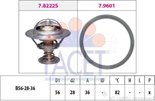 FACET 7.8728 - Coolant thermostat / housing www.autospares.lv