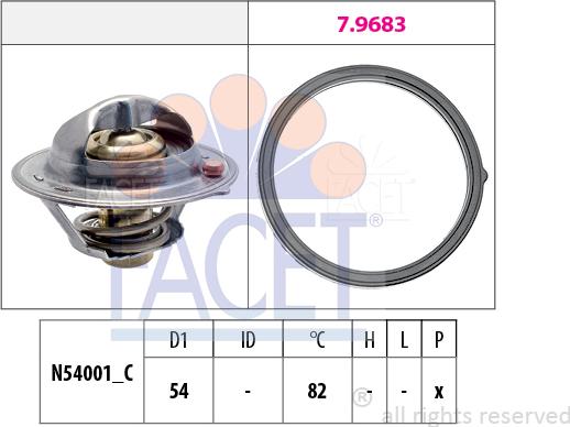 FACET 7.8727 - Coolant thermostat / housing www.autospares.lv