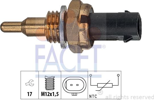 FACET 7.3405 - Devējs, Dzesēšanas šķidruma temperatūra www.autospares.lv