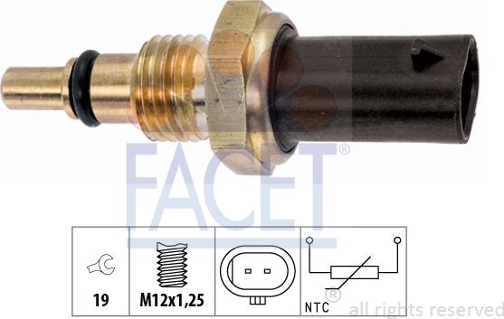 FACET 7.3400 - Sensor, oil temperature www.autospares.lv