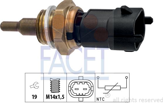 FACET 7.3411 - Devējs, Dzesēšanas šķidruma temperatūra www.autospares.lv