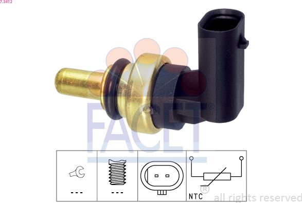 FACET 7.3412 - Devējs, Dzesēšanas šķidruma temperatūra www.autospares.lv