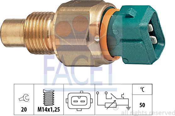 FACET 7.3542 - Devējs, Dzesēšanas šķidruma temperatūra www.autospares.lv