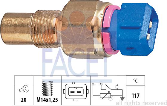 FACET 7.3553 - Devējs, Dzesēšanas šķidruma temperatūra www.autospares.lv