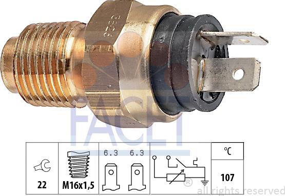 FACET 7.3526 - Devējs, Dzesēšanas šķidruma temperatūra www.autospares.lv