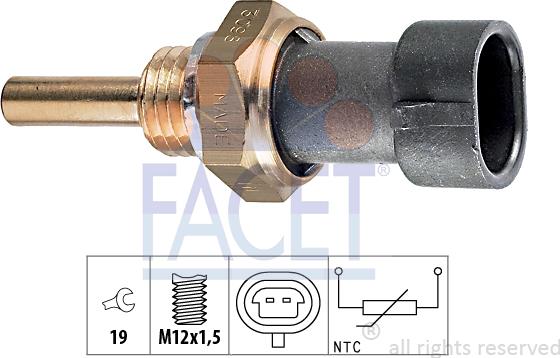 FACET 7.3098 - Devējs, Eļļas temperatūra www.autospares.lv