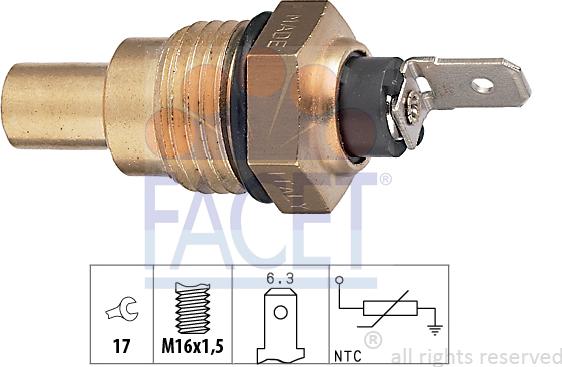 FACET 7.3041 - Devējs, Dzesēšanas šķidruma temperatūra www.autospares.lv