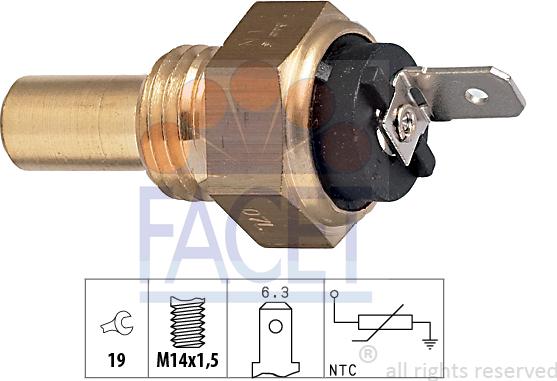 FACET 7.3066 - Датчик, температура охлаждающей жидкости www.autospares.lv