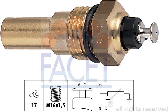 FACET 7.3062 - Devējs, Dzesēšanas šķidruma temperatūra www.autospares.lv