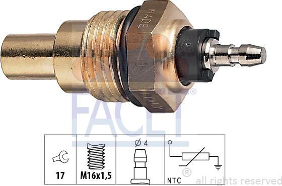 FACET 7.3009 - Датчик, температура охлаждающей жидкости www.autospares.lv