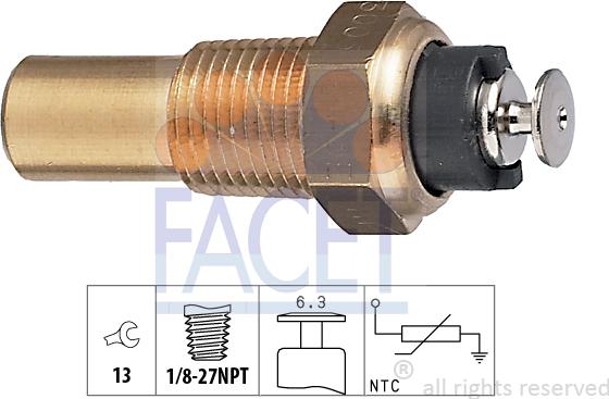 FACET 7.3005 - Devējs, Dzesēšanas šķidruma temperatūra www.autospares.lv