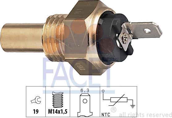 FACET 7.3015 - Датчик, температура охлаждающей жидкости www.autospares.lv