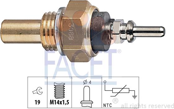 FACET 7.3088 - Devējs, Dzesēšanas šķidruma temperatūra www.autospares.lv