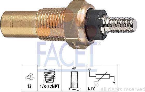 FACET 7.3124 - Devējs, Dzesēšanas šķidruma temperatūra www.autospares.lv