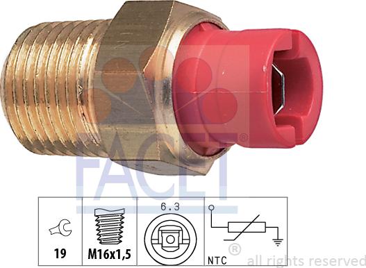 FACET 7.3027 - Devējs, Dzesēšanas šķidruma temperatūra www.autospares.lv