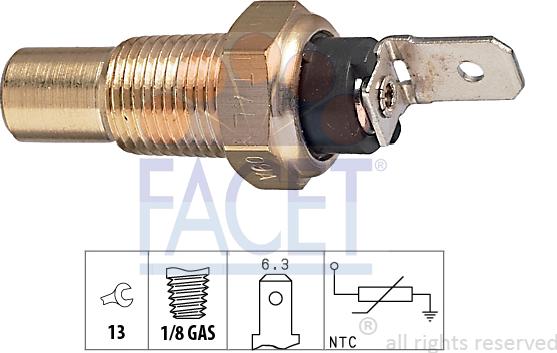 FACET 7.3079 - Датчик, температура охлаждающей жидкости www.autospares.lv