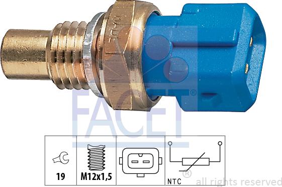 FACET 7.3194 - Датчик, температура охлаждающей жидкости www.autospares.lv