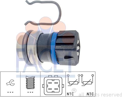 FACET 7.3146 - Sensor, coolant temperature www.autospares.lv