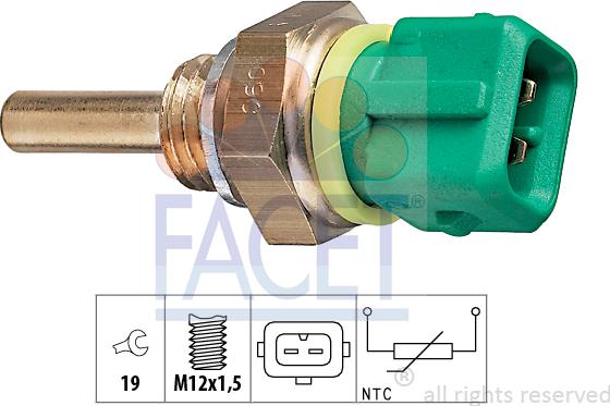 FACET 7.3148 - Датчик, температура охлаждающей жидкости www.autospares.lv