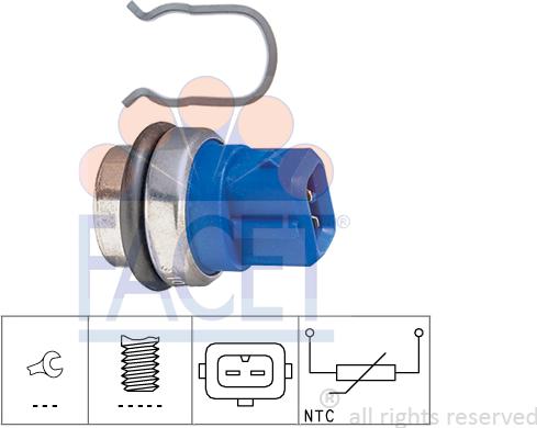 FACET 7.3101 - Датчик, температура охлаждающей жидкости www.autospares.lv