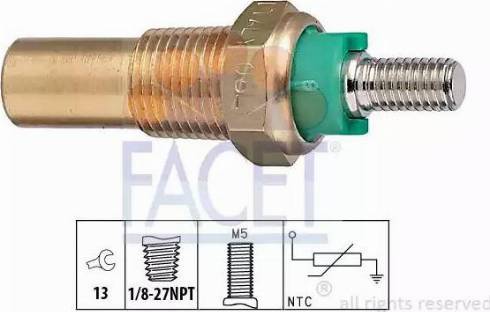 FACET 7.3136 - Devējs, Dzesēšanas šķidruma temperatūra www.autospares.lv