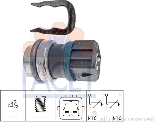 FACET 7.3172 - Sensor, oil temperature www.autospares.lv