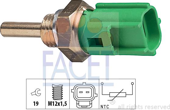 FACET 7.3177 - Датчик, температура масла www.autospares.lv