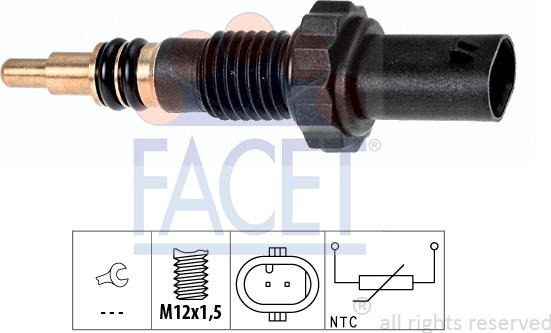 FACET 7.3348 - Devējs, Dzesēšanas šķidruma temperatūra www.autospares.lv