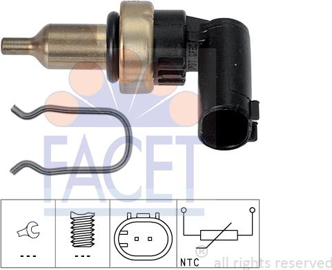 FACET 7.3343 - Sensor, coolant temperature www.autospares.lv